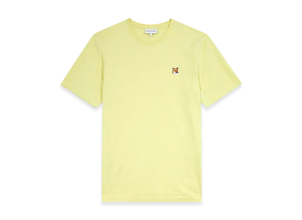 Maison Kitsune Fox Head Patch Regular T-shirt "Chalk Yellow"