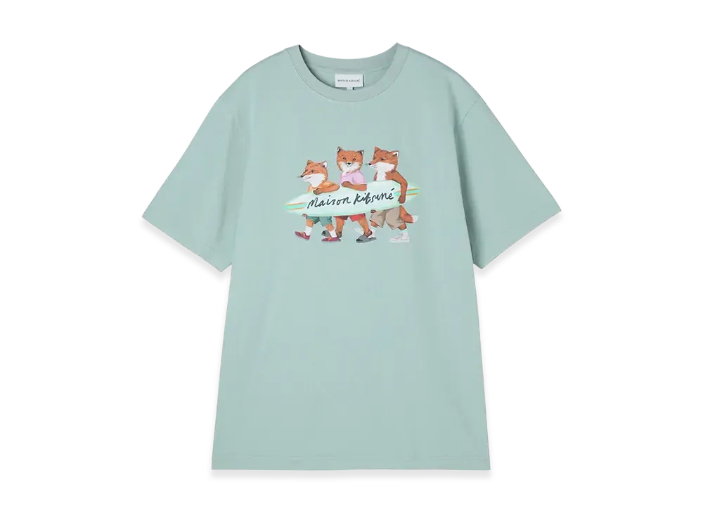 Maison Kitsune Surfing Fox Comfort T-shirt "Seafoam Blue"