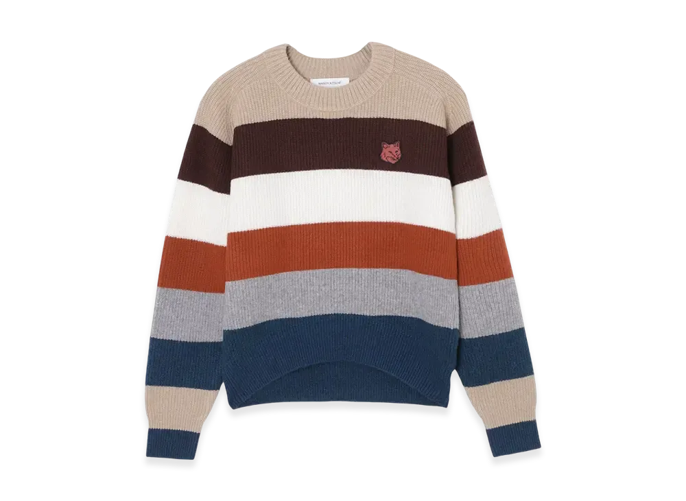Maison Kitsune Bold Fox Head Patch Comfort Rib Sweater ST "Multico"