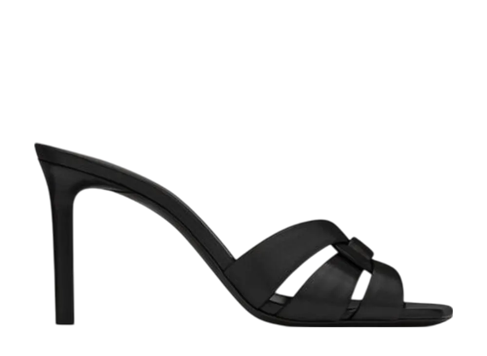 サンローラン ウィメンズ トリビュート ヒールミュール スムースレザー "ブラック"