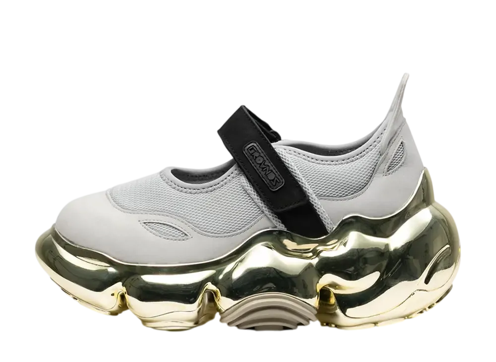 grounds Women's MOOPIE MARY JANE CHROME "Gray Black/Gold"