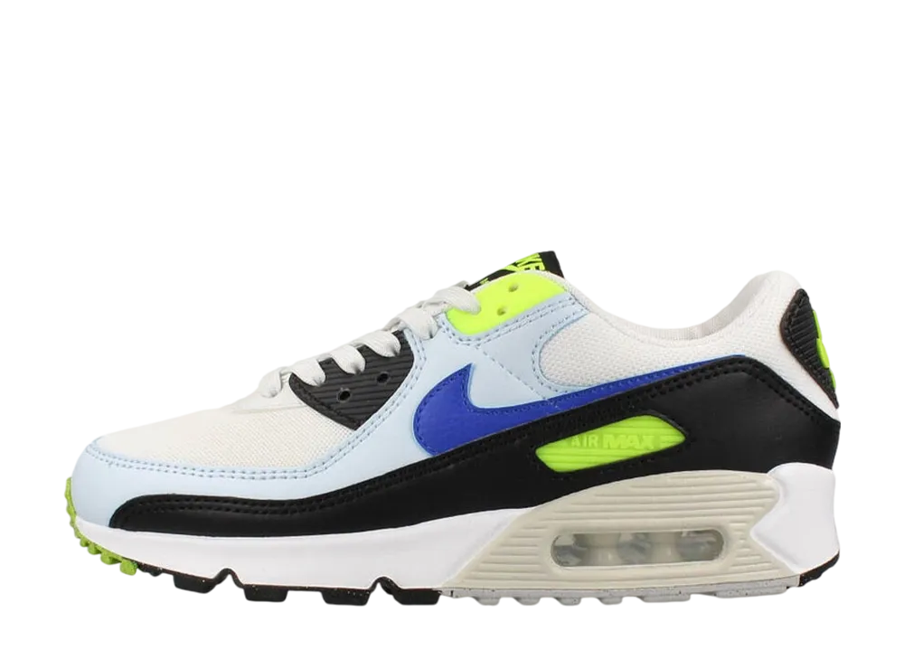 Nike Women's Air Max 90 "Summit White/Racer Blue/Volt/Blue Tint/Black/LT Bone"