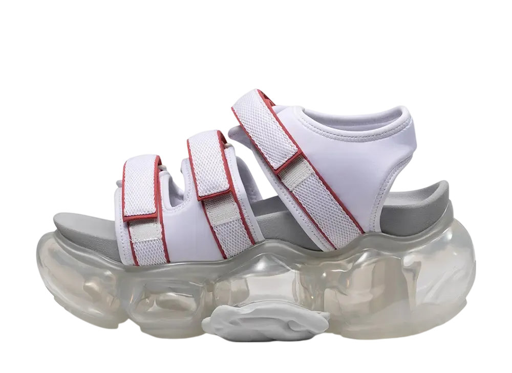 grounds Women's MOOPIE CATERPILLAR SANDAL "White Brick Red/Clear"