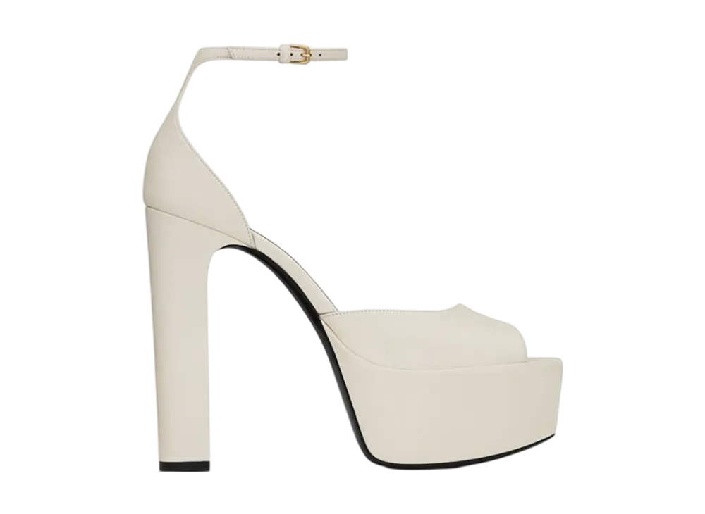 サンローラン ウィメンズ ニキ ブーティ スムースレザー "パール"