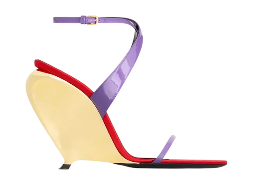 サンローラン ウィメンズ タルーラ ウェッジ サテンクレープ "アシナスバイオレット"