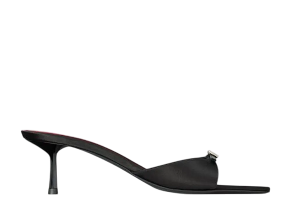 サンローラン ウィメンズ デイジー ミュール サテンクレープ  "ブラック"