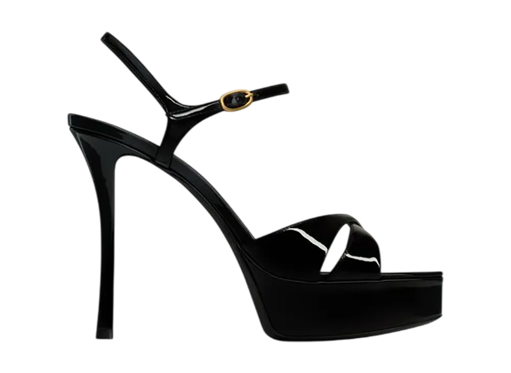 サンローラン ウィメンズ デビー プラットフォームサンダル パテントレザー "ブラック"