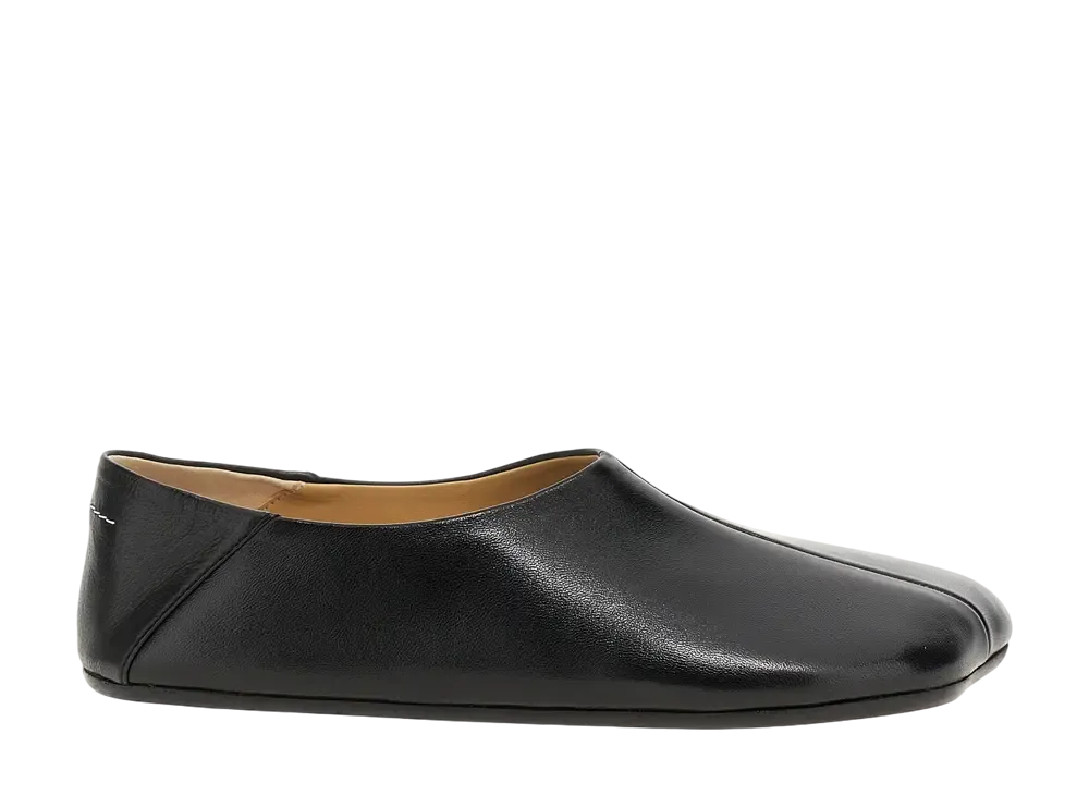 MM6メゾンマルジェラ ウィメンズ レザー バレエ フラット "ブラック"