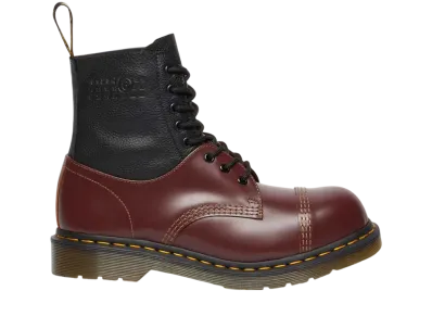 MM6 Maison Margiela × Dr.Martens 1460 Twist Steel Toe Leather Boots "Black/Oxblood"