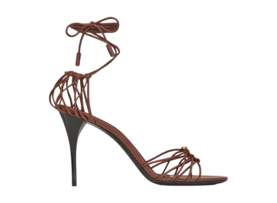 Saint Laurent Women's Babylone Sandals Smooth Leather "Cigare"