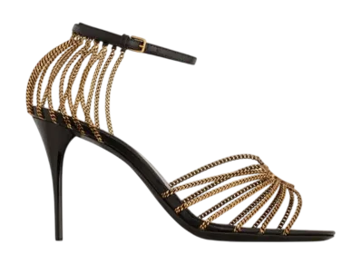 Saint Laurent Women's Babylone Sandals Smooth Leather & Metal "Black"