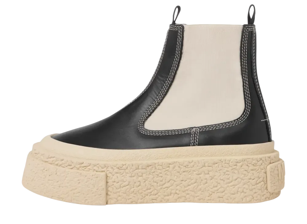 MM6メゾンマルジェラ ウィメンズ レザー アンクルブーツ "ブラック"