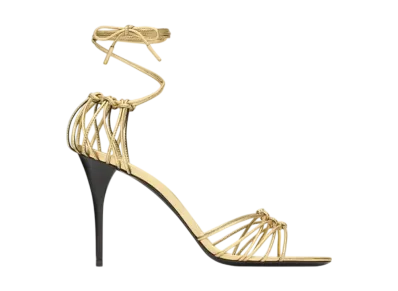 Saint Laurent Women's Babylone Sandals Metallic Leather "Gold"