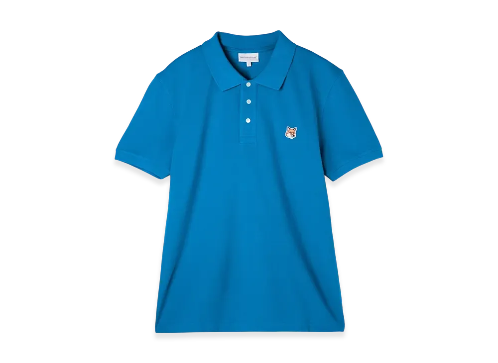 Maison Kitsune Fox Head Patch Regular Polo "Enamel Blue"