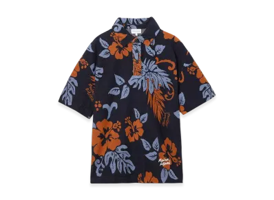 Maison Kitsune Jacquard Oversize Polo In Towelling "Deep Navy Design"