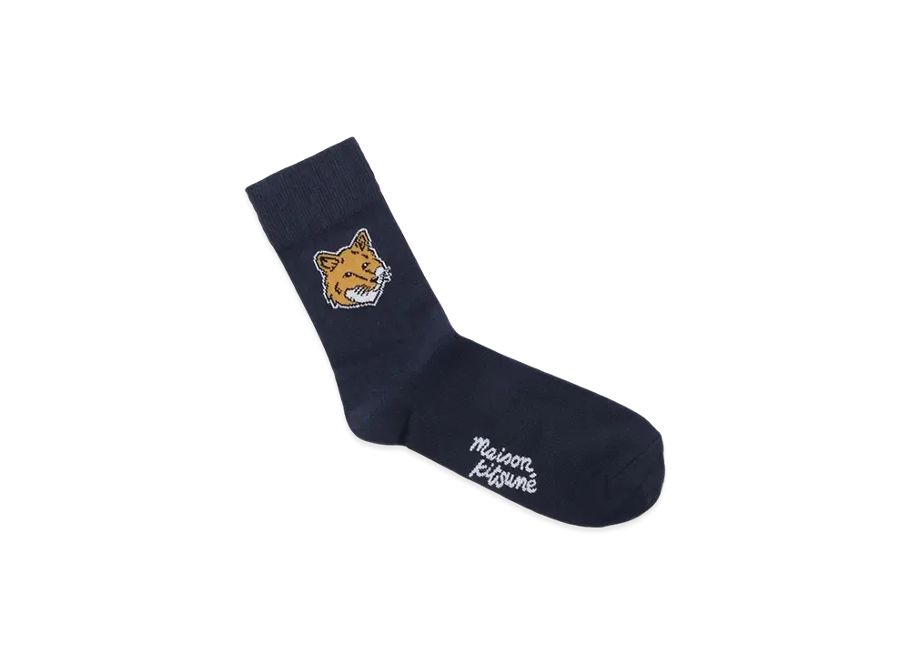 Maison Kitsune Socks "Ink Blue"