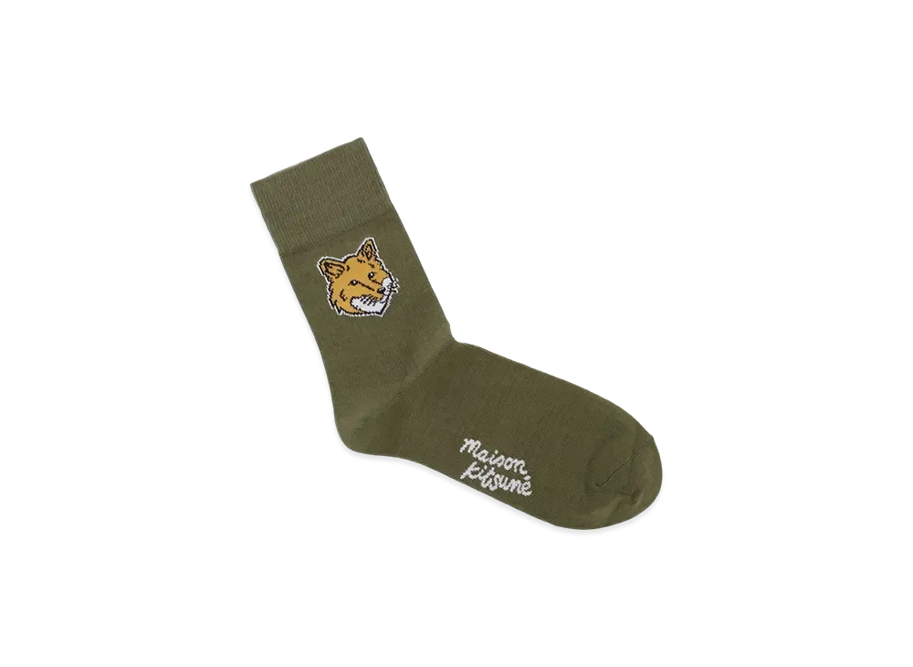 Maison Kitsune Socks "Military Green"