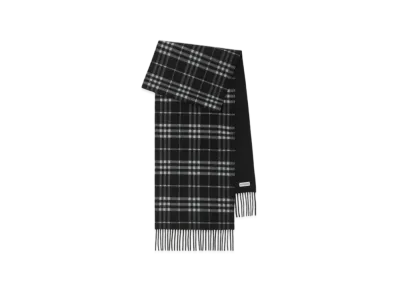 Burberry Reversible Check Cashmere Scarf "Black/Calico"