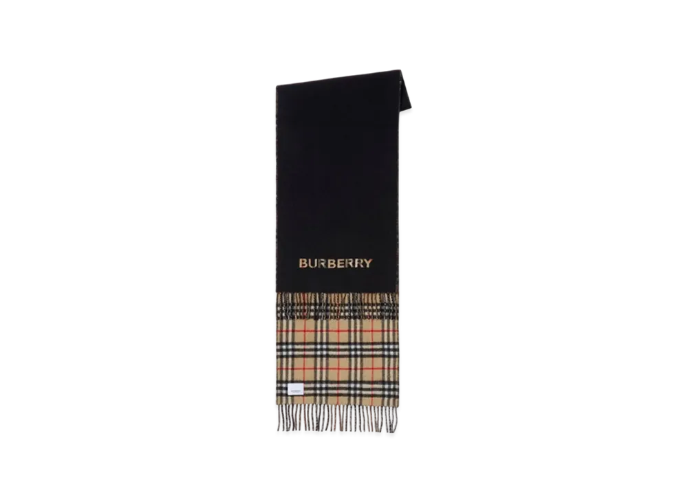 Burberry Reversible Check Cashmere Scarf "Archive Beige/Black"