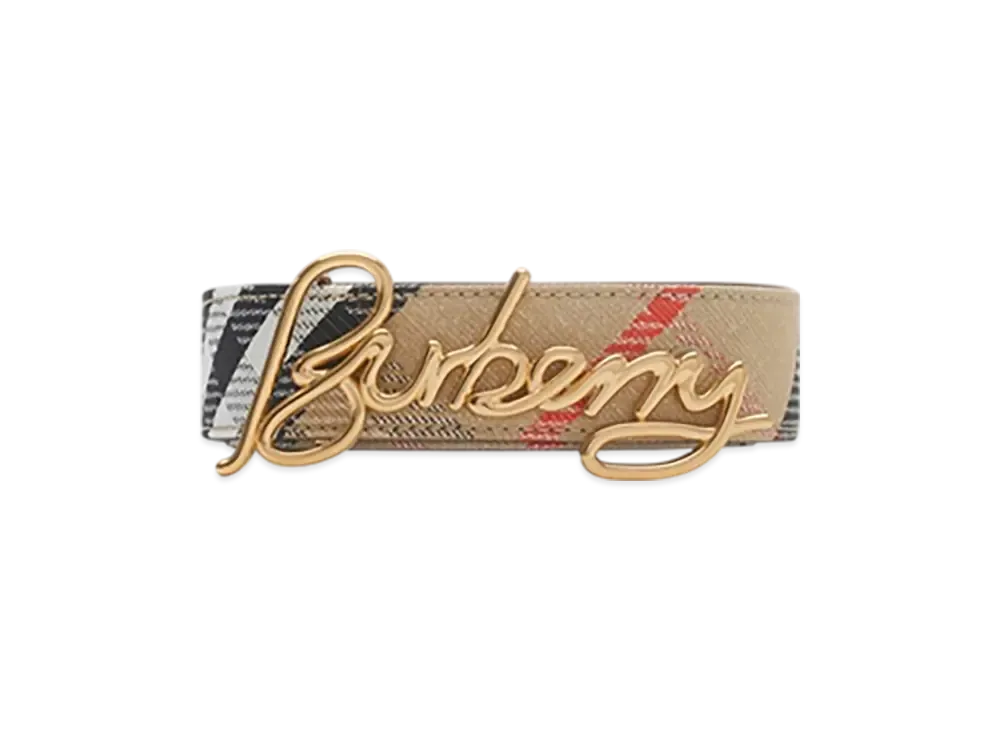 Burberry Reversible Check Signature Belt "Sand/Black"