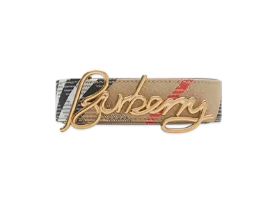 Burberry Reversible Check Signature Belt "Sand/Black"