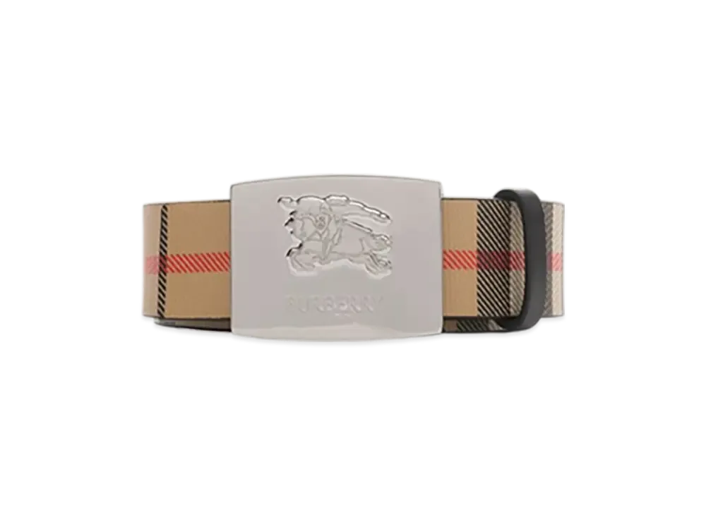 Burberry Reversible Check Square Night Stamp Belt "Sand/Black"