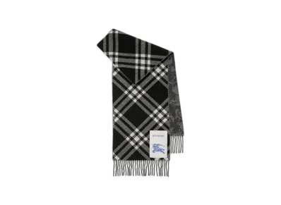 Burberry Reversible Check Rose Cashmere Scarf "Black"