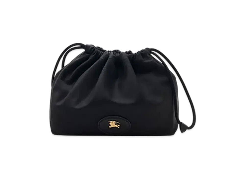 Burberry Reversible Horseshoe Drawstring Pouch "Black"