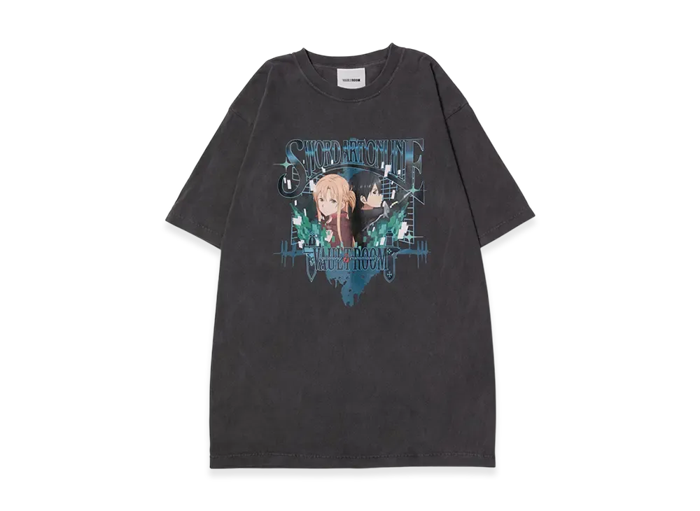 ボルトルーム x ソードアートオンライン キリト&アスナ Tシャツ "チャコール"