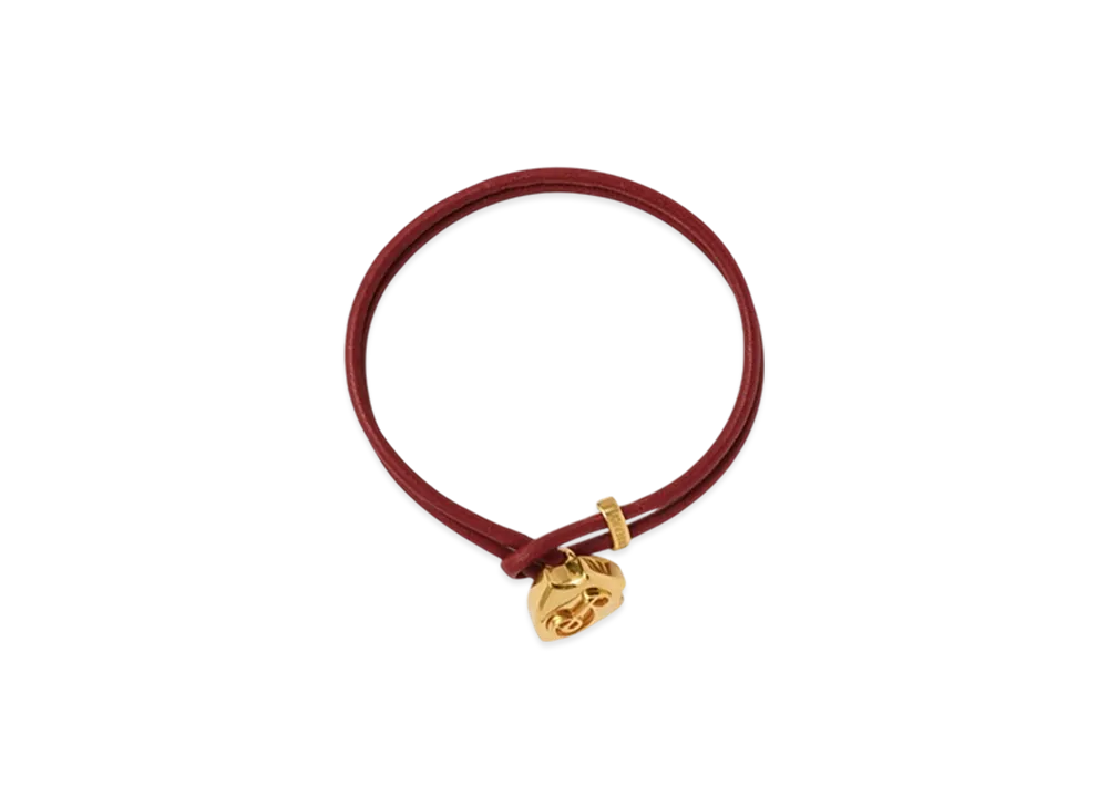 Burberry Leather B Shield Bracelet "Gold/Rust"