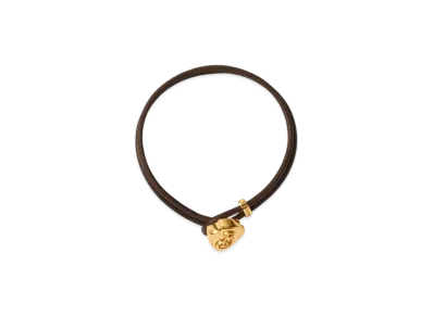 Burberry Leather B Shield Bracelet "Gold/Military"