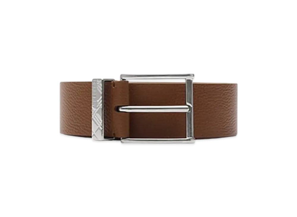 Burberry Leather Engraved Check Belt "Hazel"