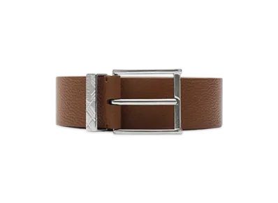 Burberry Leather Engraved Check Belt "Hazel"