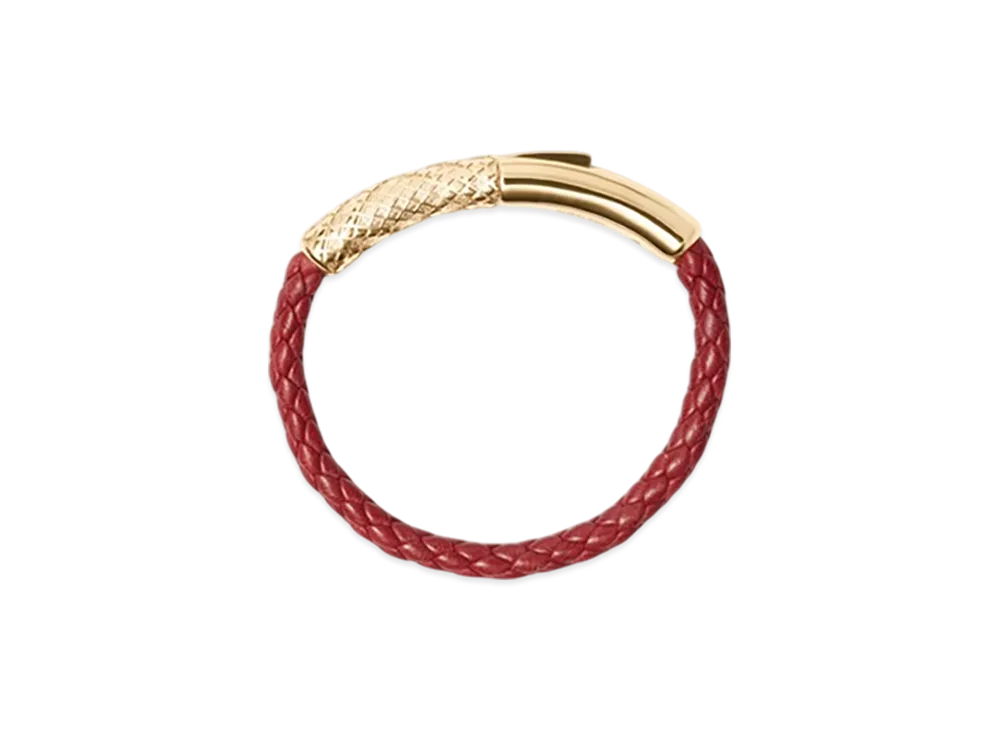 Burberry Leather Check Bracelet "Gold/Rust"