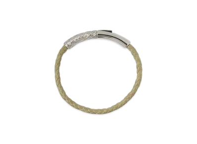 Burberry Leather Check Bracelet "Silver/Artichoke"