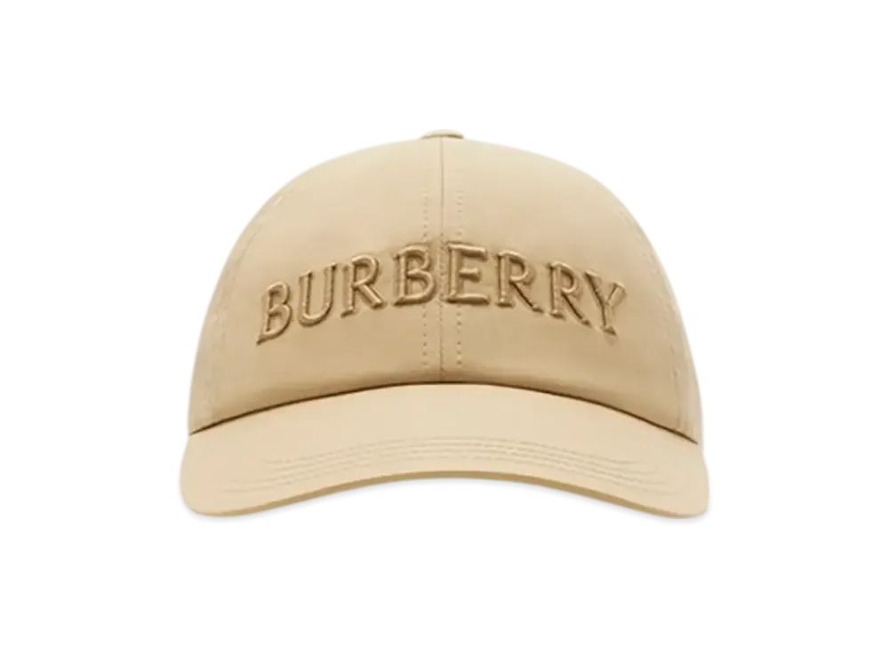 Burberry Logo Gabardine Baseball Cap "Flax"