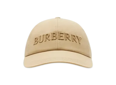 Burberry Logo Gabardine Baseball Cap "Flax"