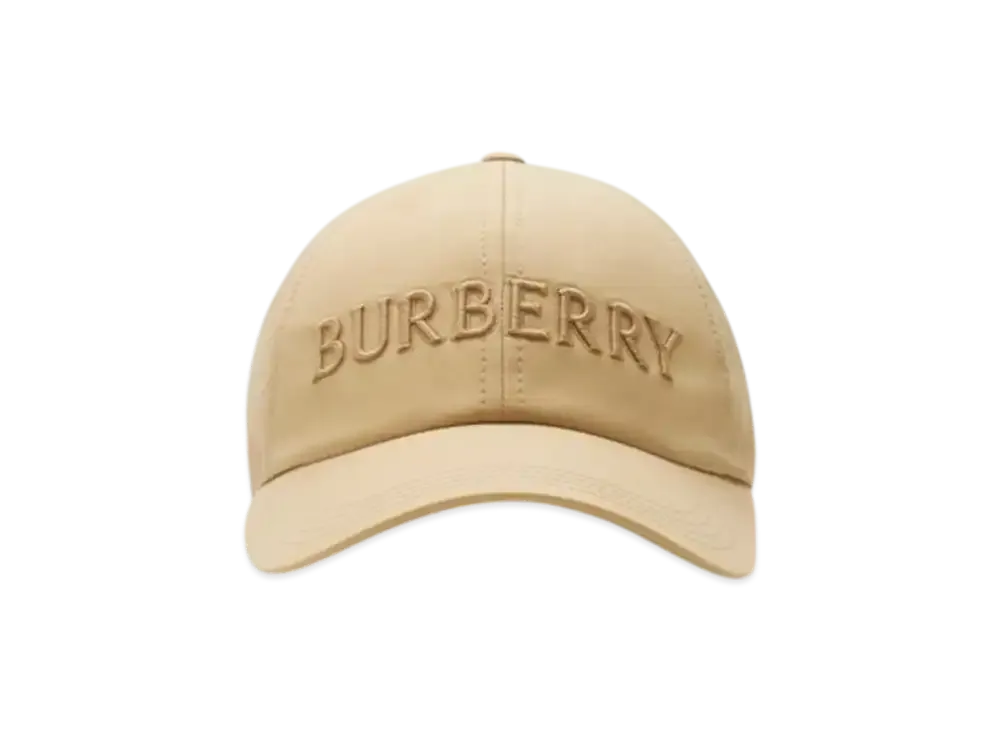 Burberry Logo Gabardine Baseball Cap "Flax"