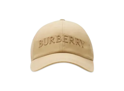 Burberry Logo Gabardine Baseball Cap "Flax"