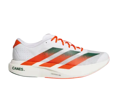 Miami Hurricanes × adidas Adizero EVO SL "Cloud White/Dark Green/Collegiate Orange"