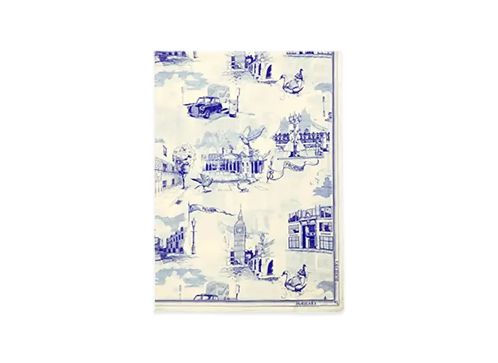 Burberry London Landmark Wool Silk Scarf "Night"