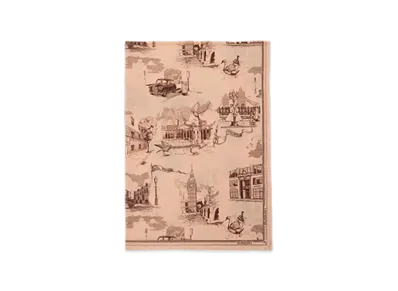 Burberry London Landmark Wool Silk Scarf "Sepia"