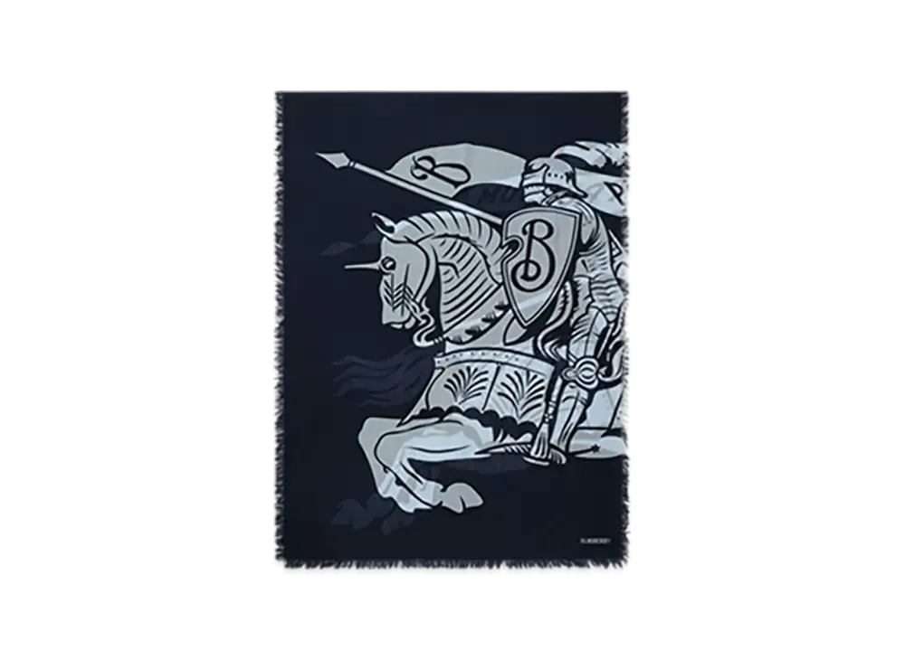 Burberry Wide EKD Wool Scarf "Bank"