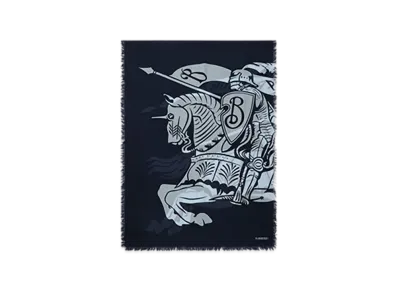 Burberry Wide EKD Wool Scarf "Bank"