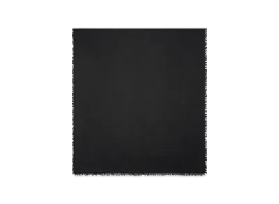 Burberry Wide Check Wool Silk Scarf "Black"