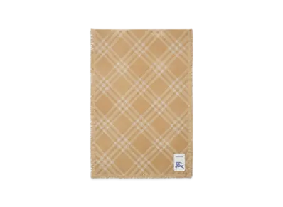 Burberry Wide Check Wool Silk Scarf "Sand/Ecru"