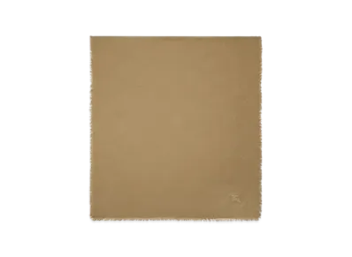 Burberry Wide Check Wool Silk Scarf "Sand"