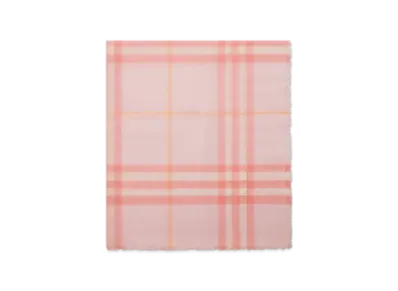 Burberry Wide Check Wool Scarf "Sugar"