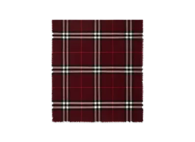 Burberry Wide Check Wool Scarf "Oxblood"