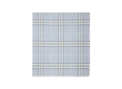 Burberry Wide Check Wool Scarf "Mist"
